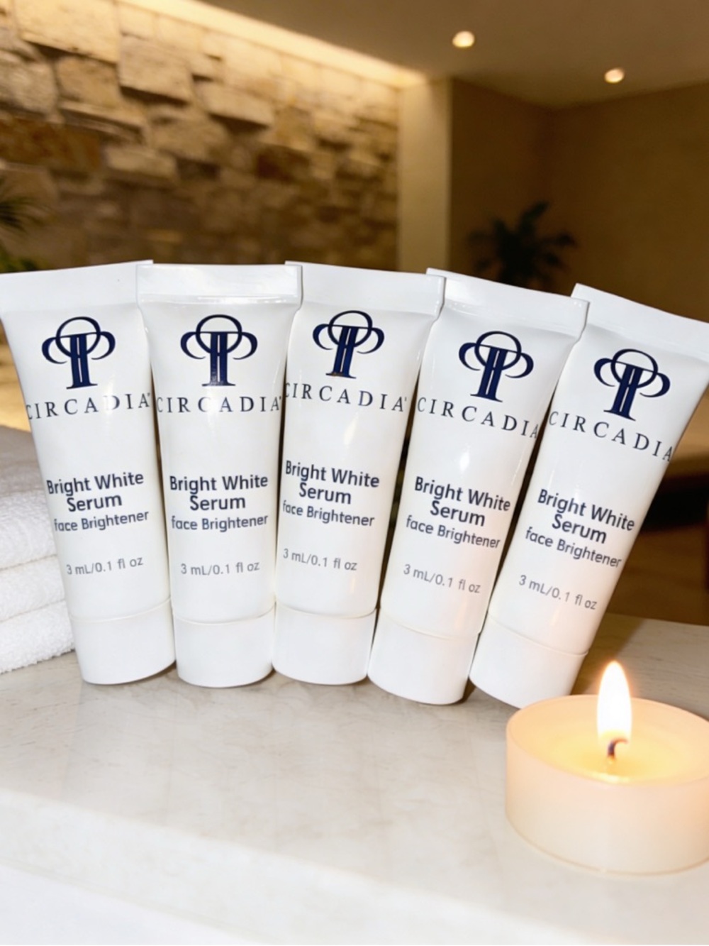 (10) Circadia Bright White Serum Face Brightener - sample/travel tubes 0.17oz ea